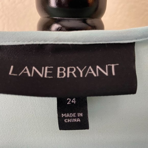 Lane Bryant, Size 24, Light Green/ Mint, Long Sleeve Top - Picture 5 of 7